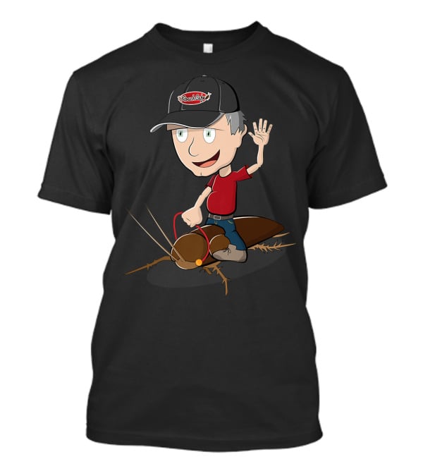 Cockroach Craig Cartoon Character With Cap And Giant Roach T-Shirt