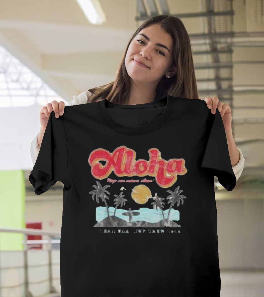 Aloha Hawaii Retro Vintage Beach Palms Sunset T-Shirt