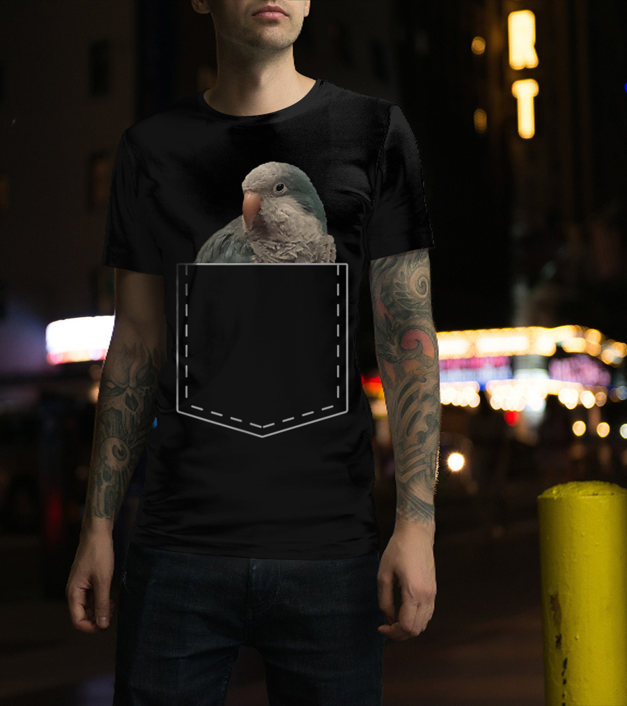 Quaker Parrot Pocket Parakeet Lover Cute Bird T-Shirt