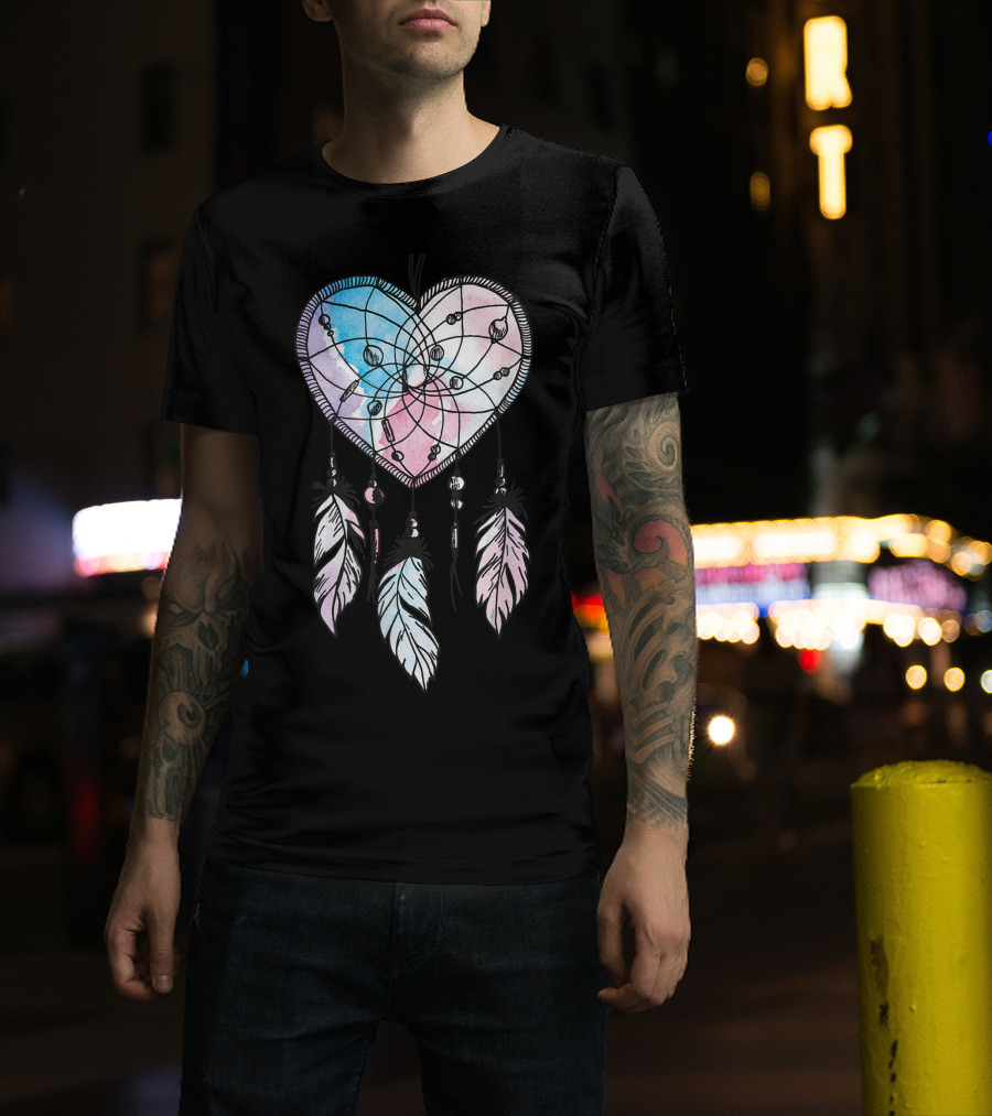 Dream Catcher Native American Heart Boho T-Shirt