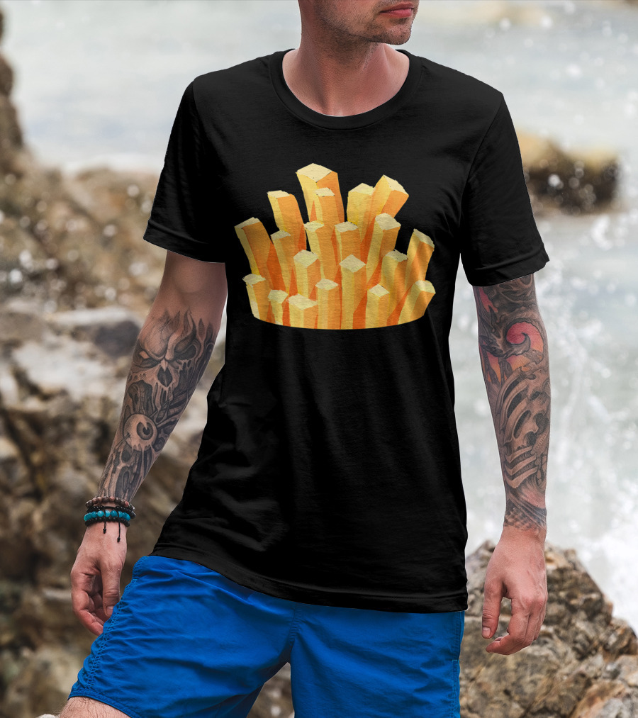 French Fries Costume Halloween Easy Cosplay Iconic Food T-Shirt