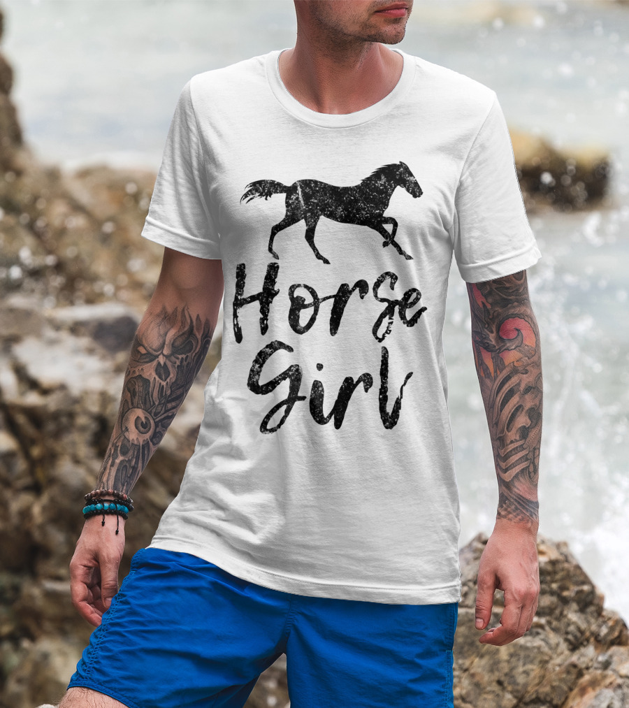 Horse Lover Horse Girl Equestrian Cowgirl Racing T-Shirt