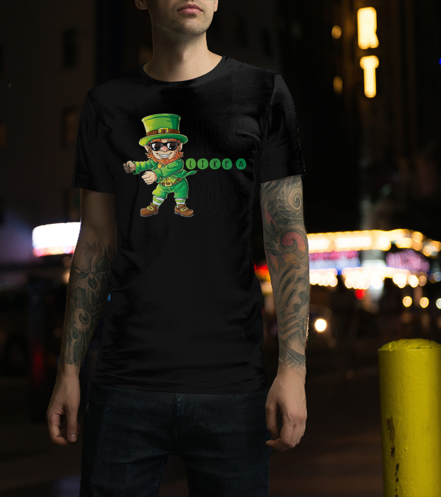 Floss Like A Boss Leprechaun In Sunglasses T-Shirt