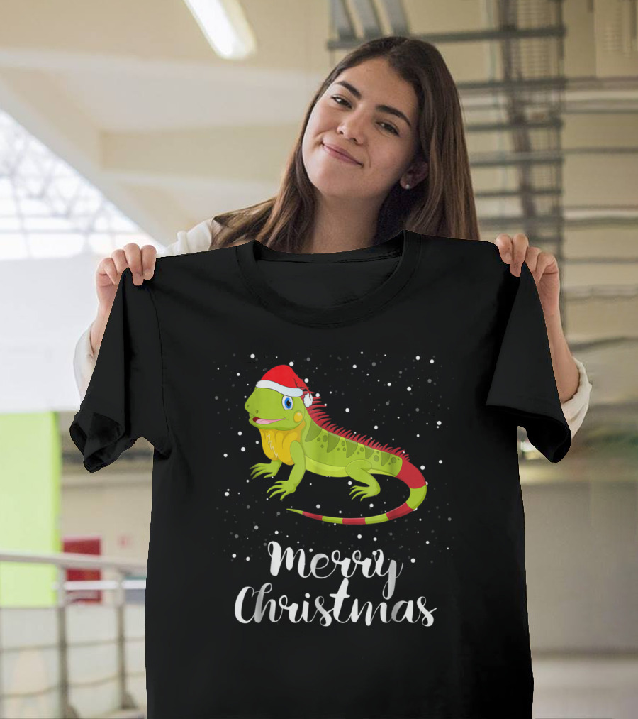Merry Christmas Iguana Funny Family Matching Group T-Shirt