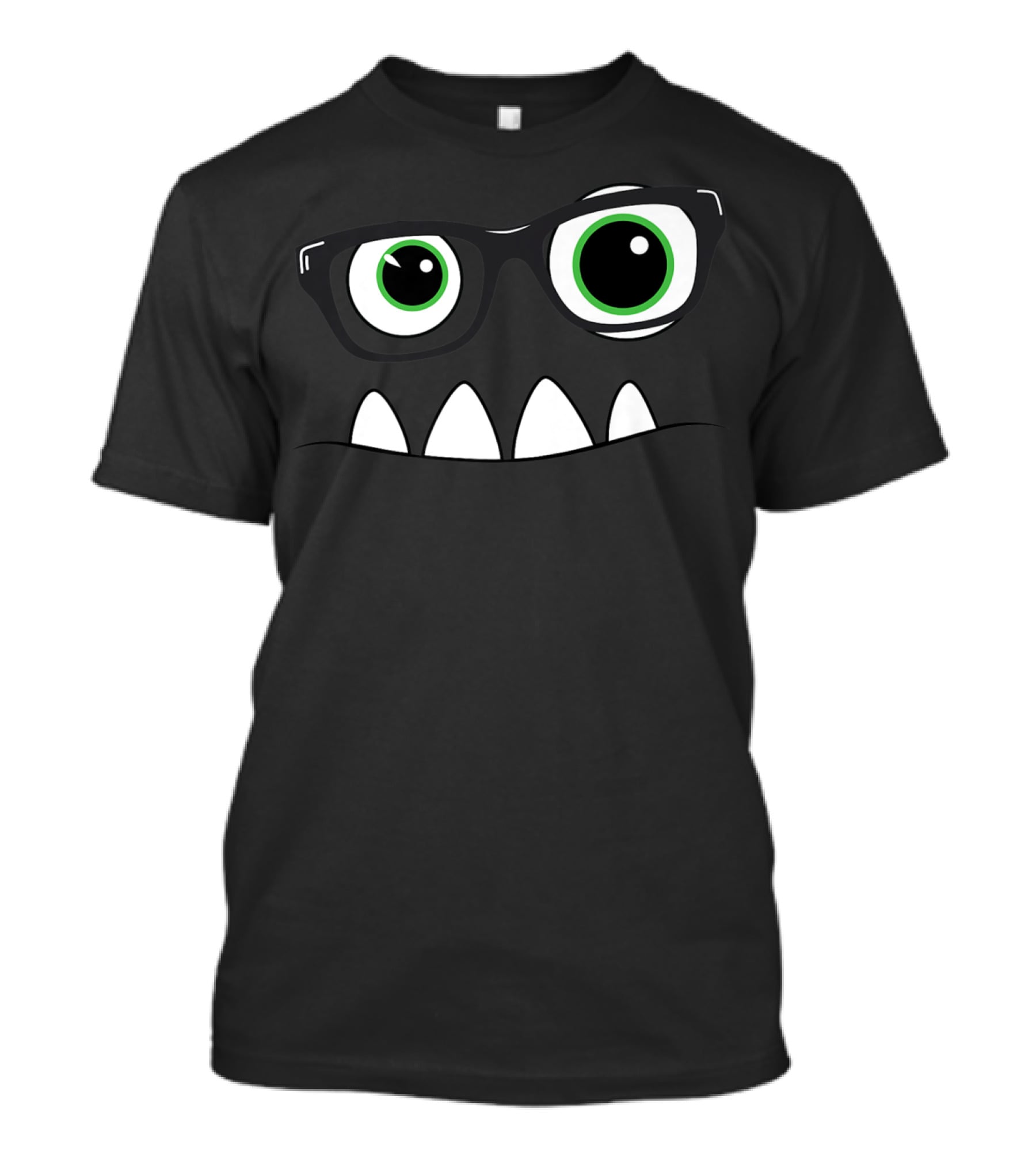 Monster Face Nerd Glasses Eyes Teeth T-Shirt