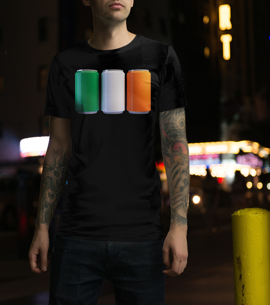 Irish Flag Beer Cans St Patrick's Day Ireland T-Shirt