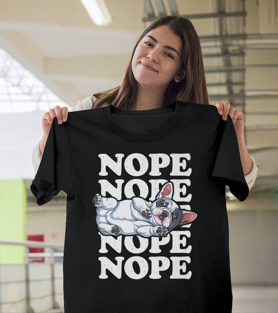 Nope Lazy French Bulldog Funny Dog Lover Men T-Shirt