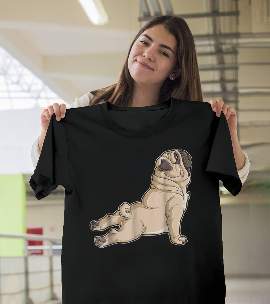 Pug Yoga Pose For Dog Lovers Puppy Funny T-Shirt