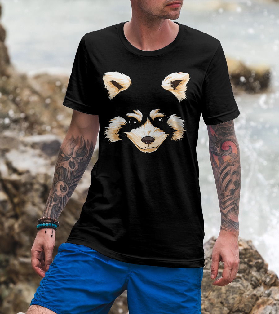 Red Panda Face Funny Pandas Halloween Costume T-Shirt
