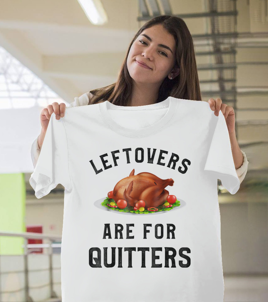 Thanksgiving Boys Leftovers Are For Quitters Turkey Plate T-Shirt