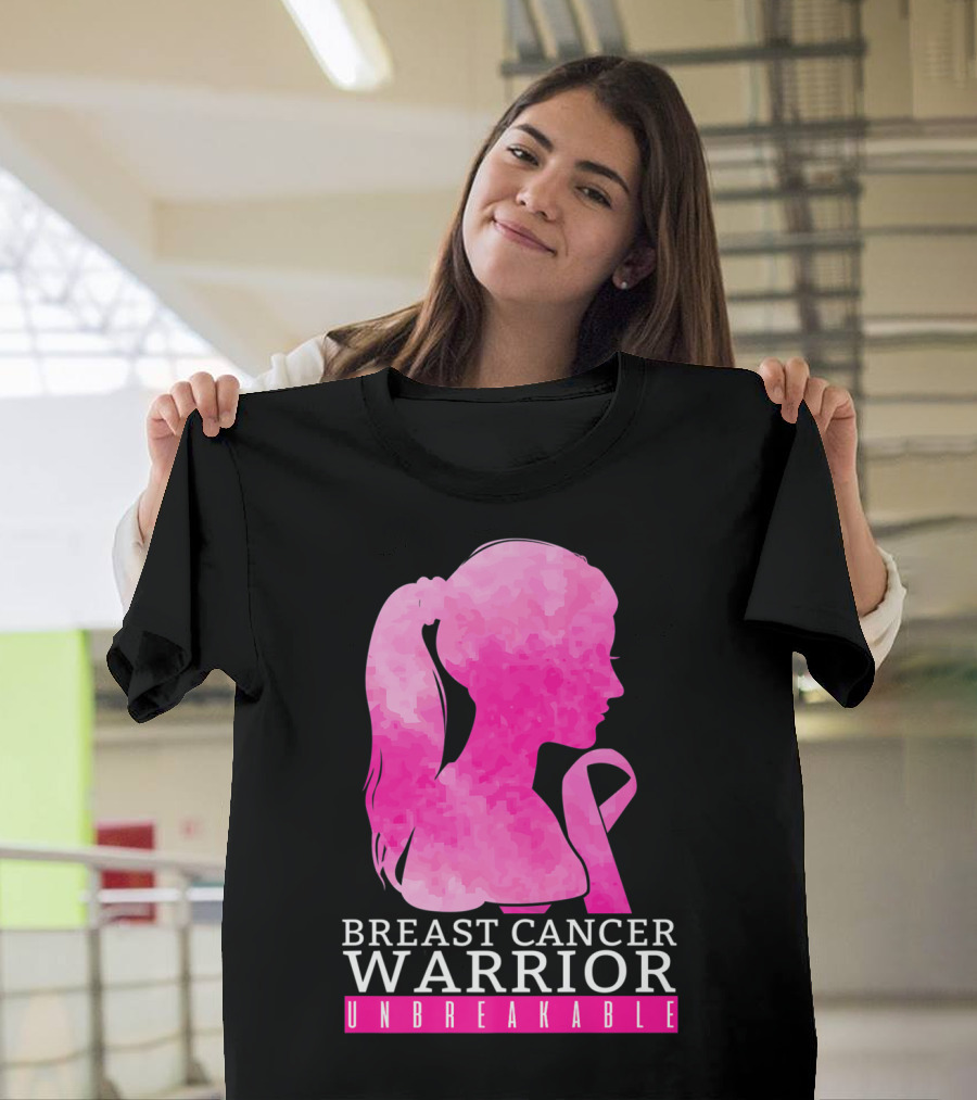 Breast Cancer Warrior Unbreakable Pink Ribbon T-Shirt