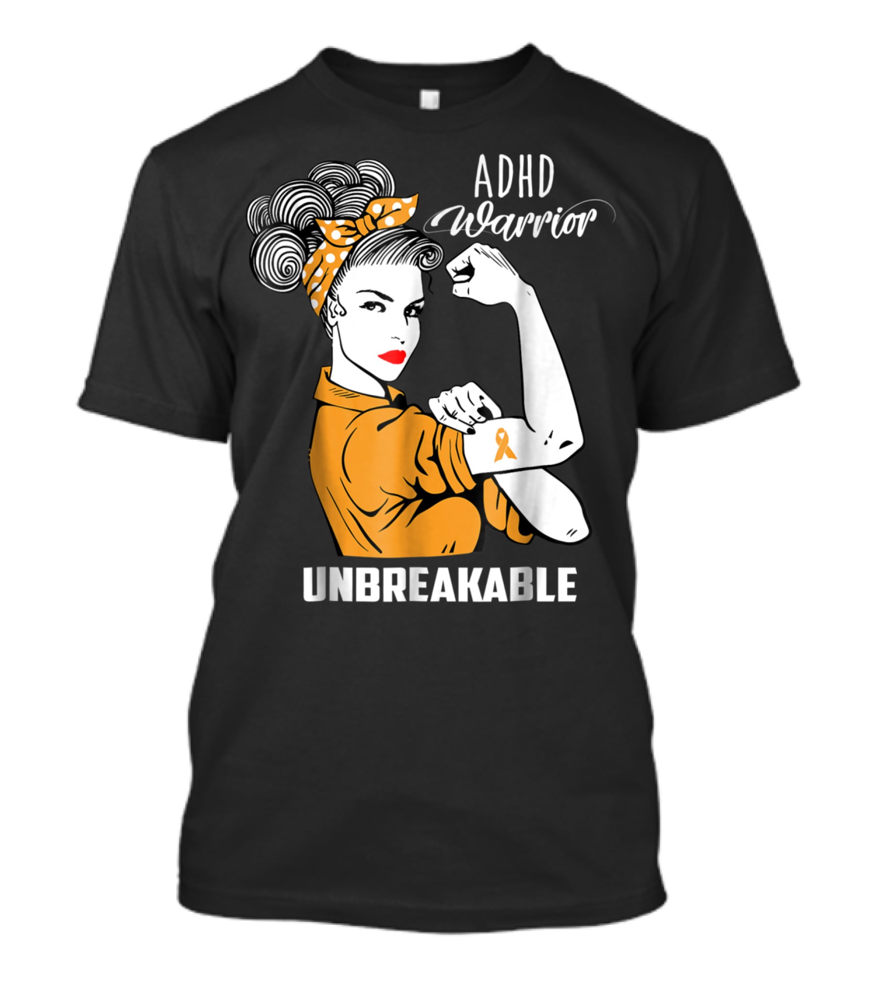 ADHD Warrior Unbreakable Ribbon Awareness Rosie T-Shirt