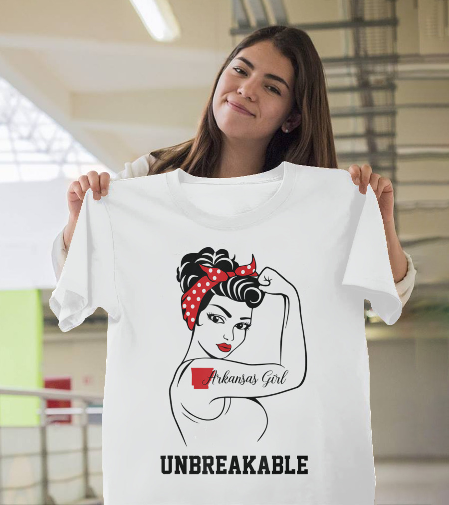 Arkansas Girl Unbreakable Rosie The Riveter T-Shirt