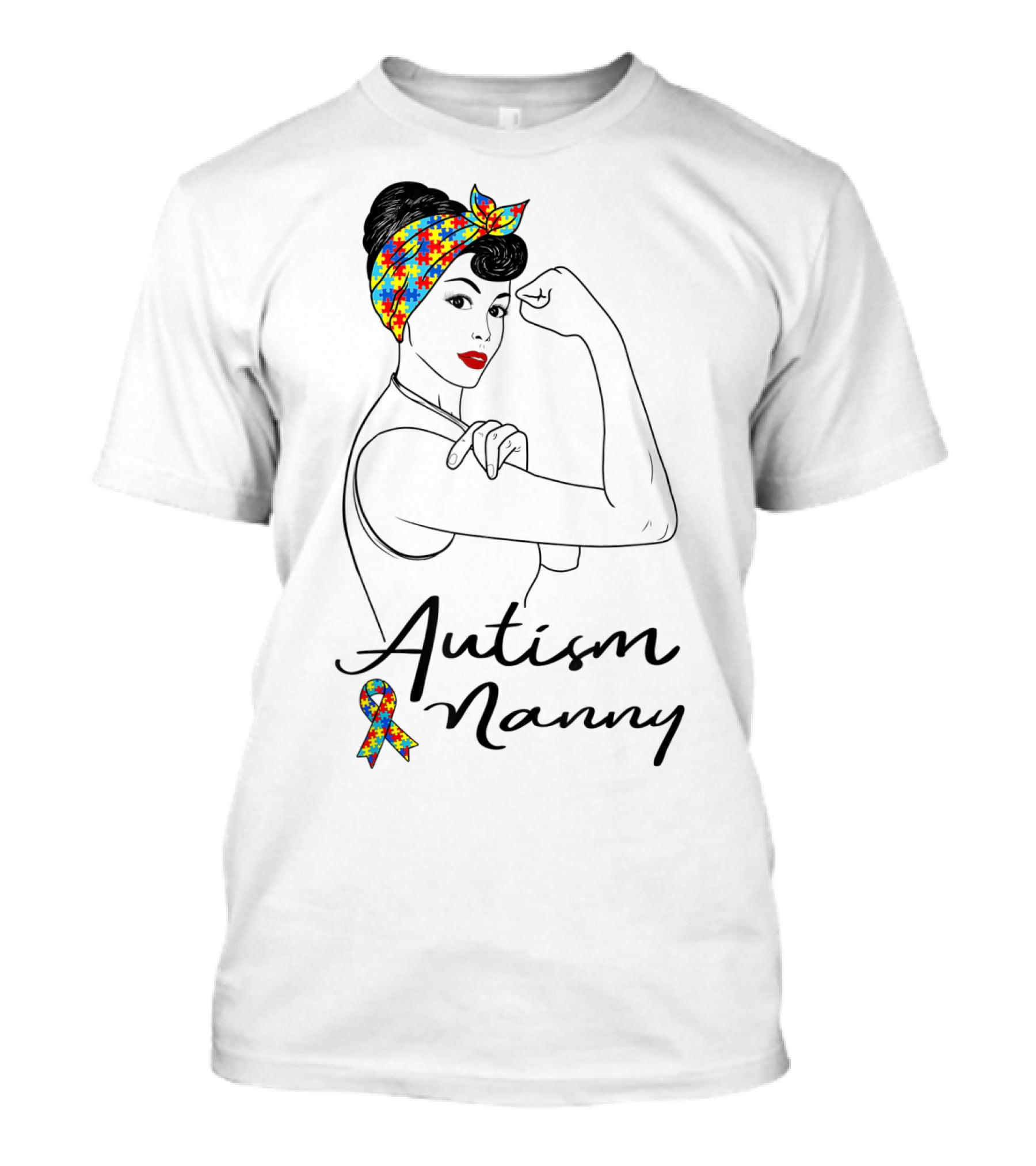 Autism Nanny Unbreakable Rosie Autism Awareness Puzzle T-Shirt