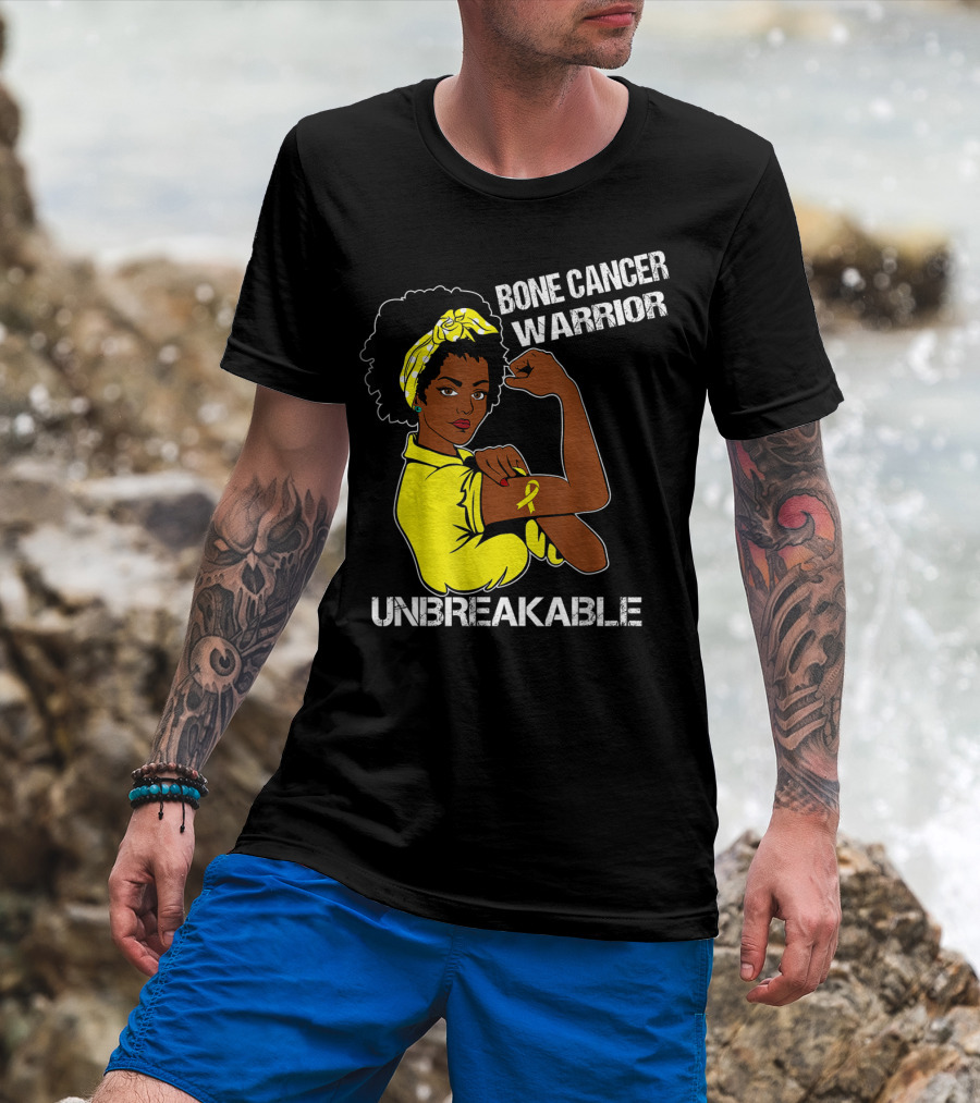 Bone Cancer Warrior Yellow Ribbon Unbreakable T-Shirt