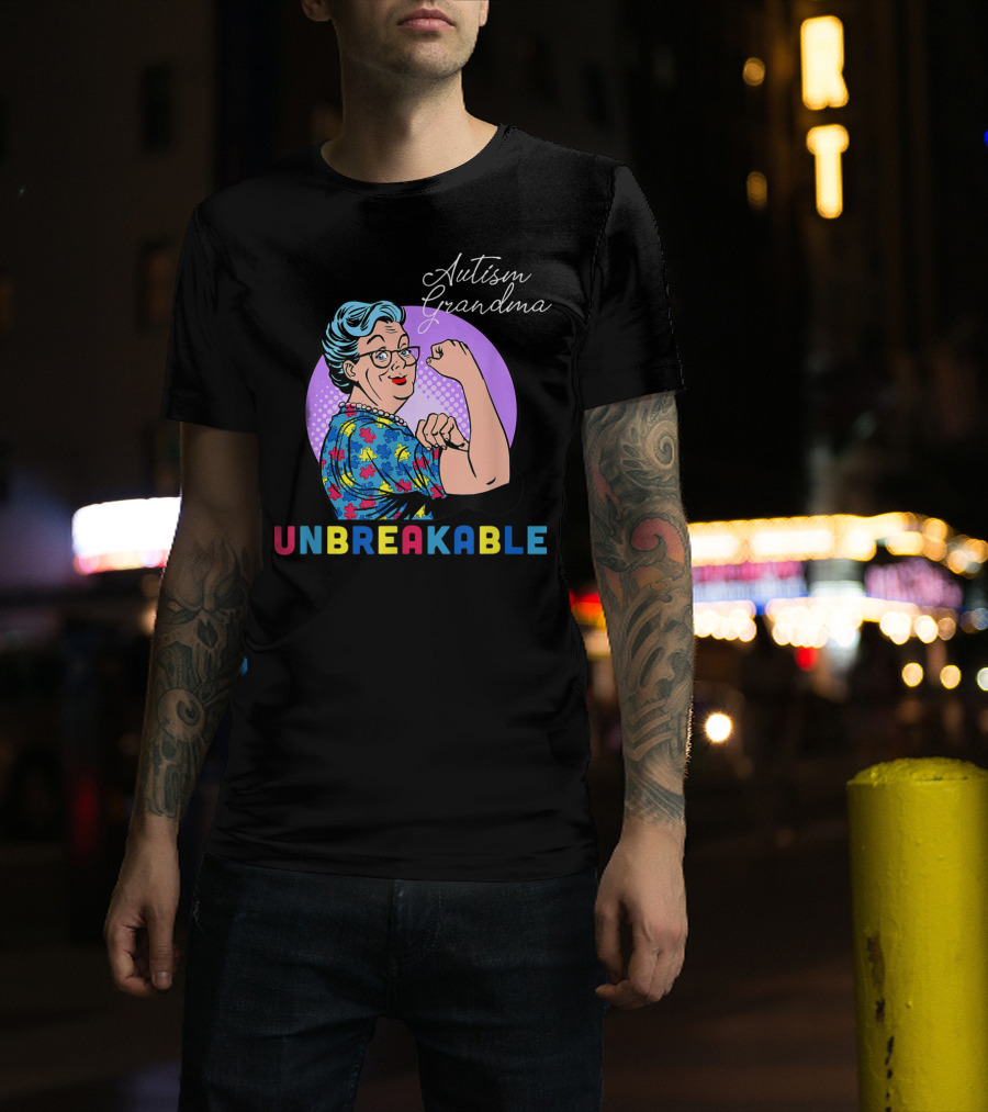 Autism Awareness Autism Grandma Unbreakable Pop T-Shirt