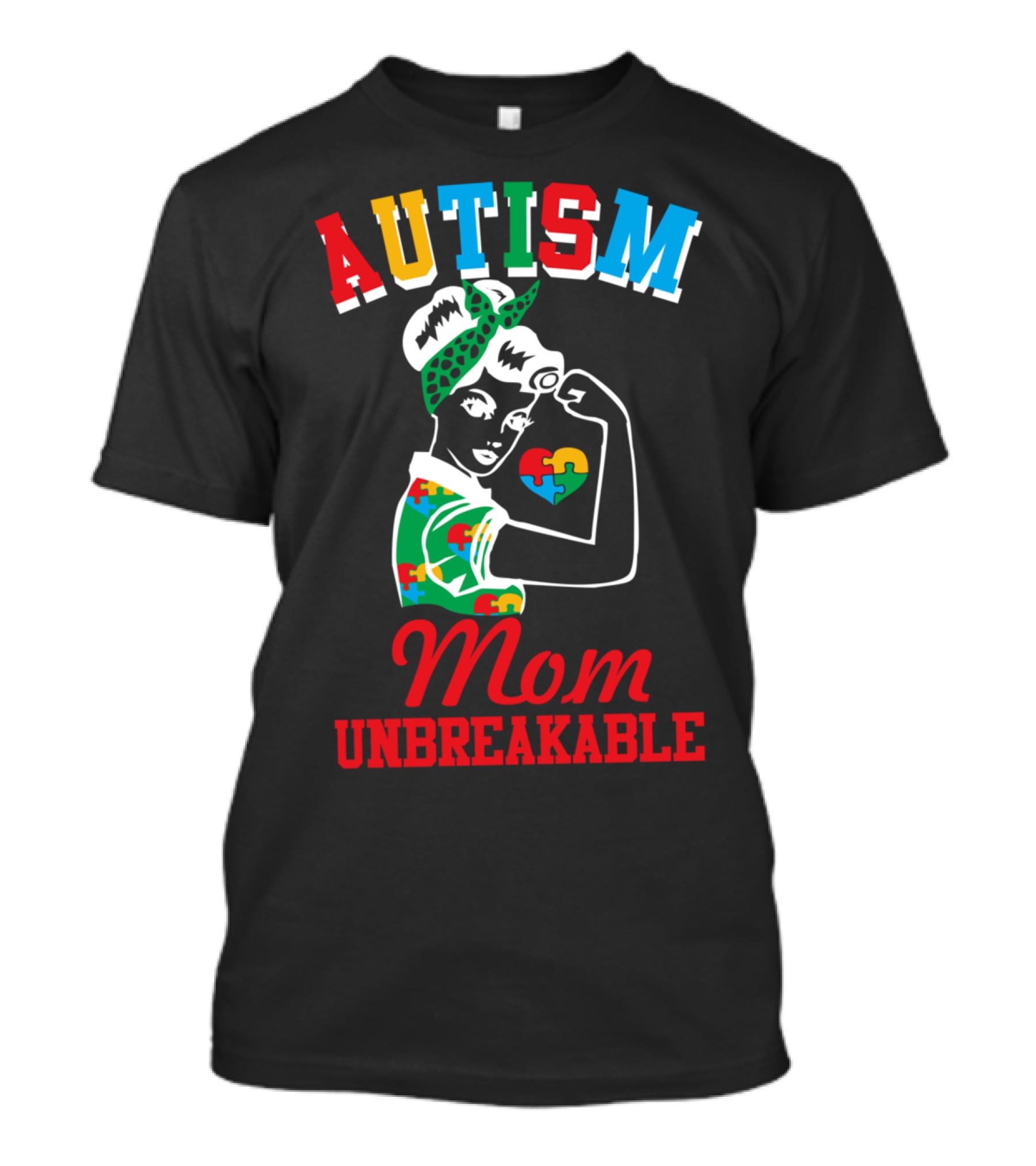 Autism Mom Unbreakable Puzzle Pieces Awareness T-Shirt