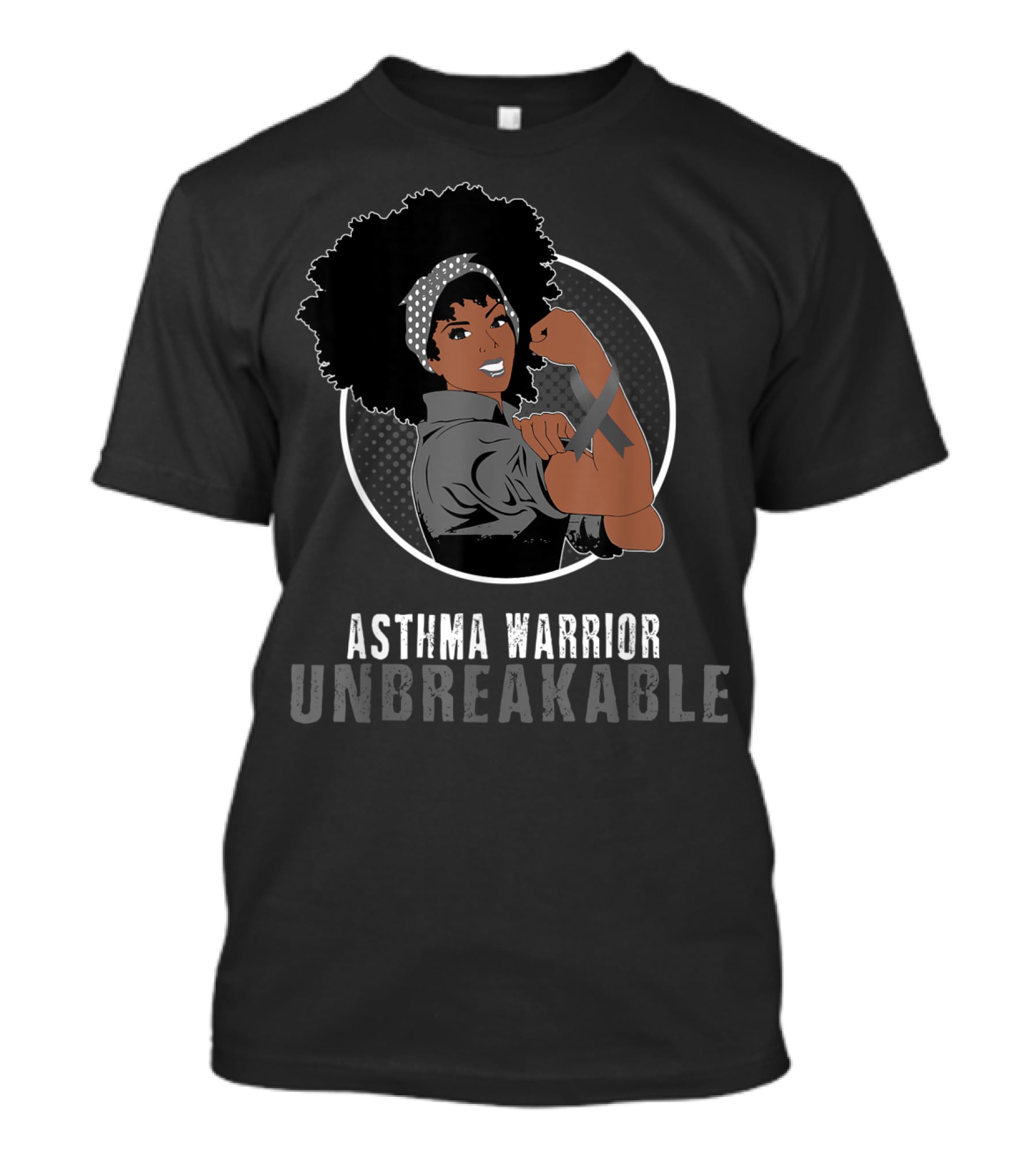 Black Girl Unbreakable Asthma Warrior Rosie The Riveter T-Shirt