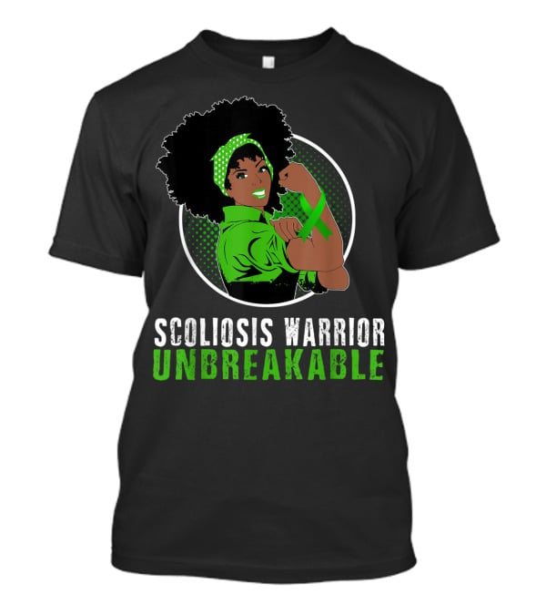 Black Girl Scoliosis Warrior Unbreakable Strength T-Shirt