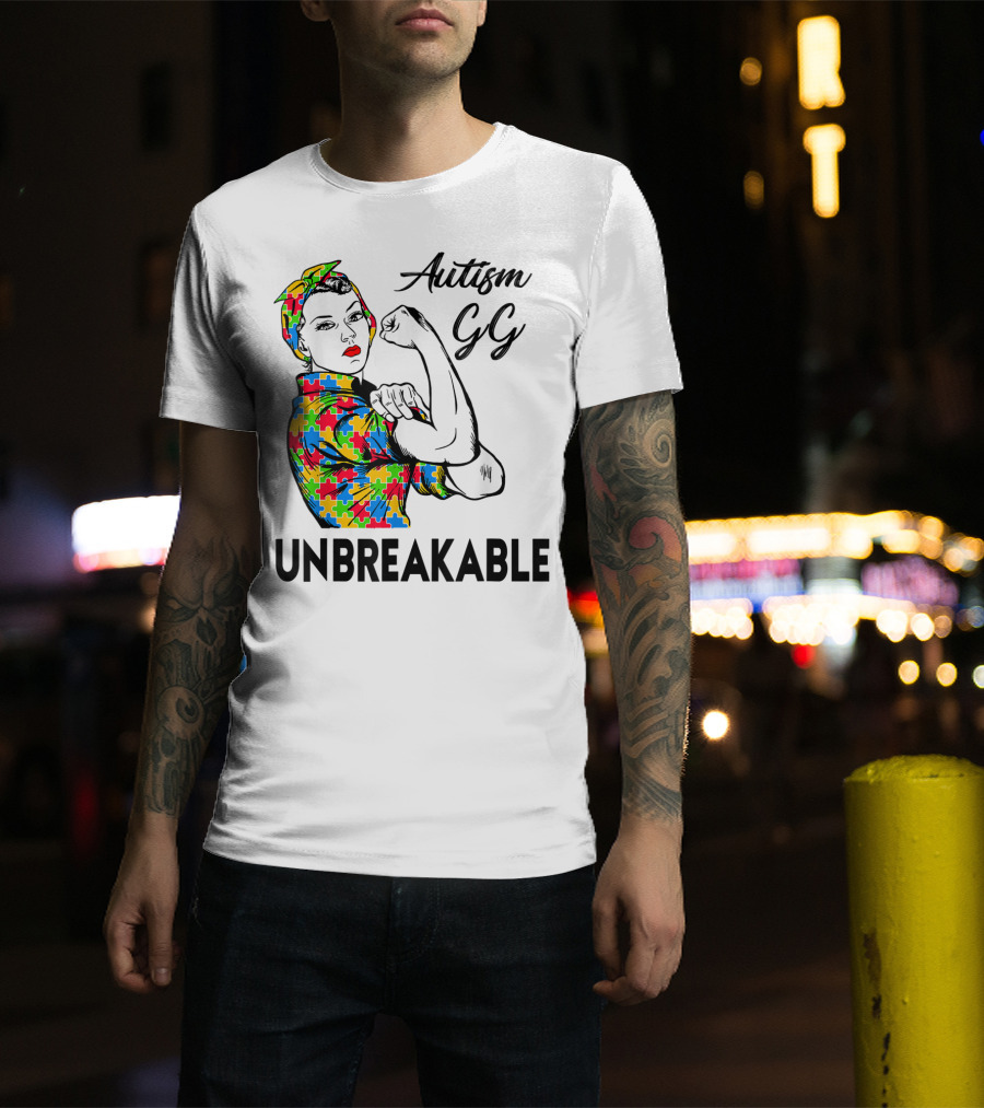 Autism Gg Unbreakable Autism Awareness Iconic Empowerment T-Shirt