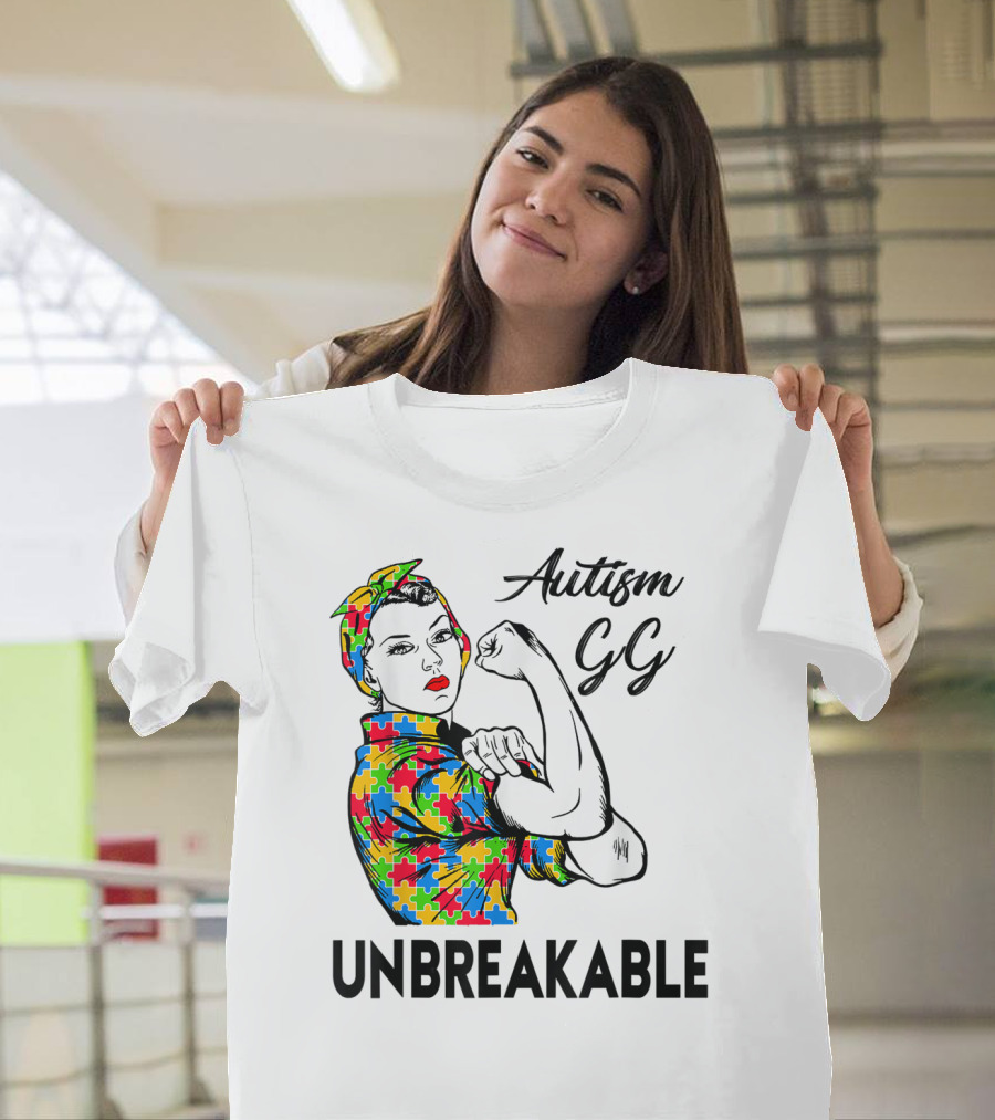 Autism Gg Unbreakable Autism Awareness Iconic Empowerment T-Shirt