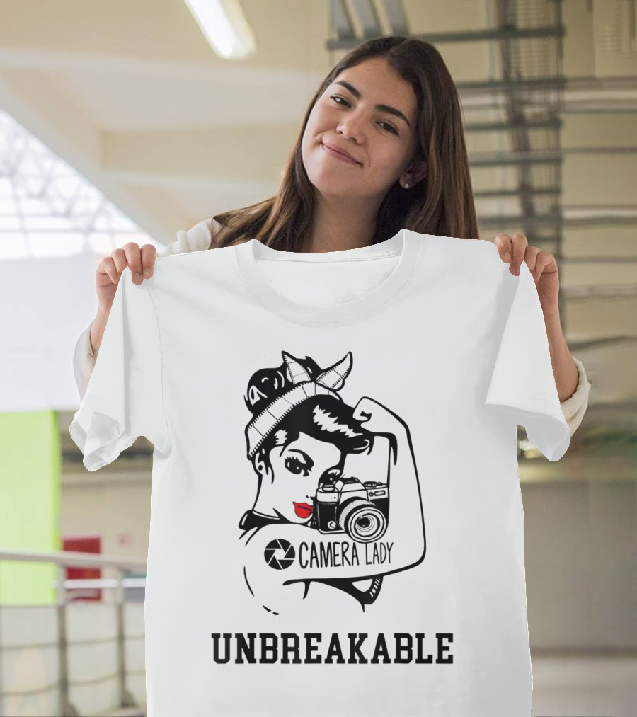 Camera Lady Unbreakable Iconic Femme Strength T-Shirt