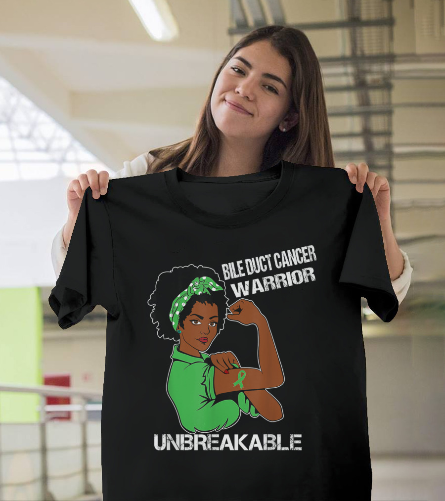Bile Duct Cancer Warrior Unbreakable Strong Woman with Awareness T-Shirt