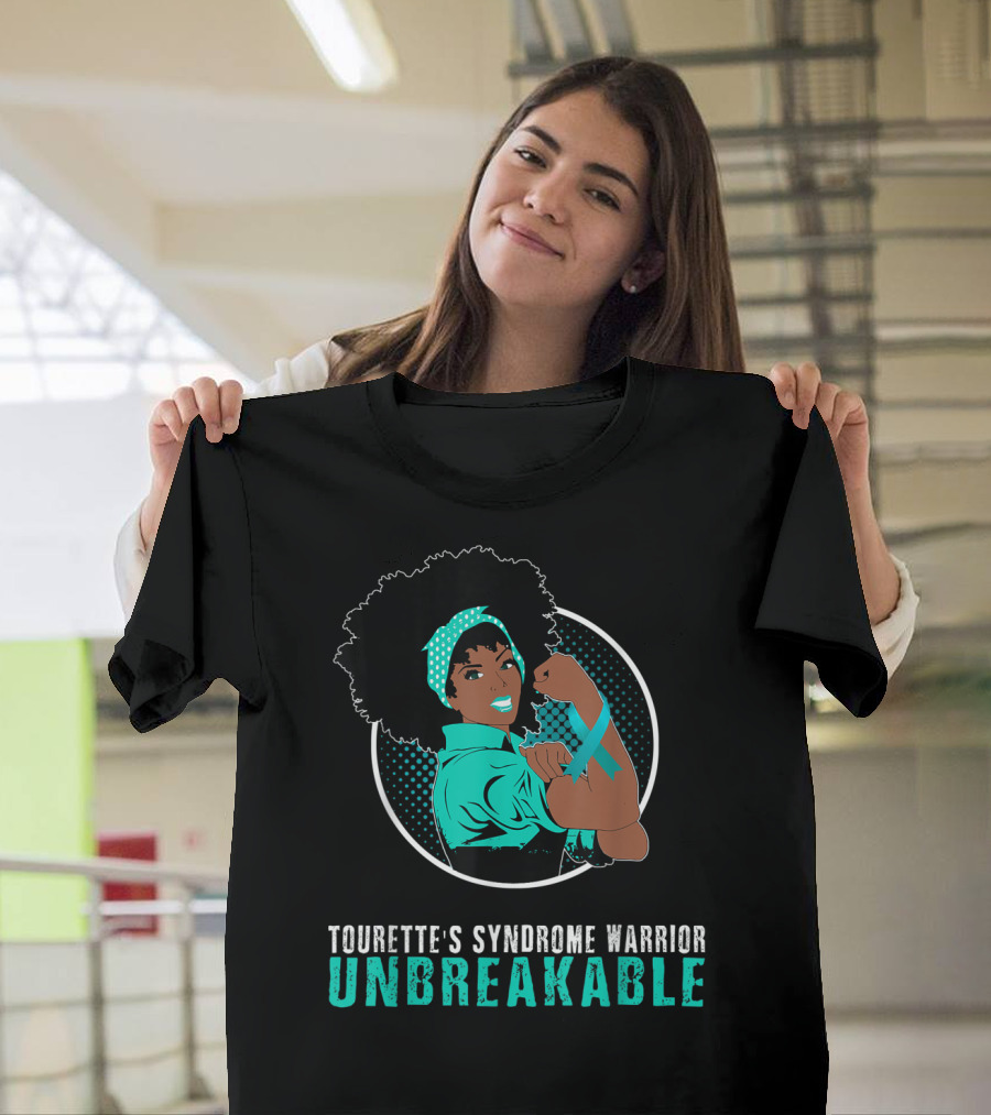 Tourette's Syndrome Warrior Unbreakable Black Girl T-Shirt