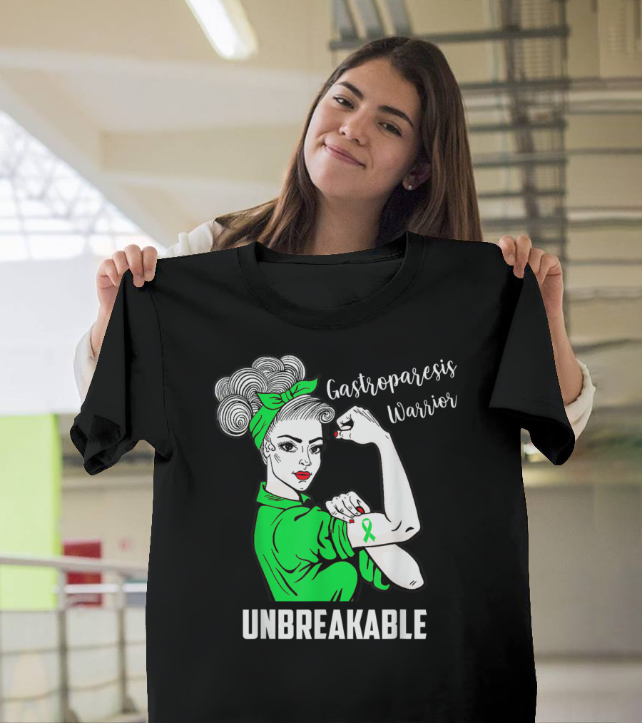 Gastroparesis Warrior Unbreakable Awareness Ribbon Strength T-Shirt