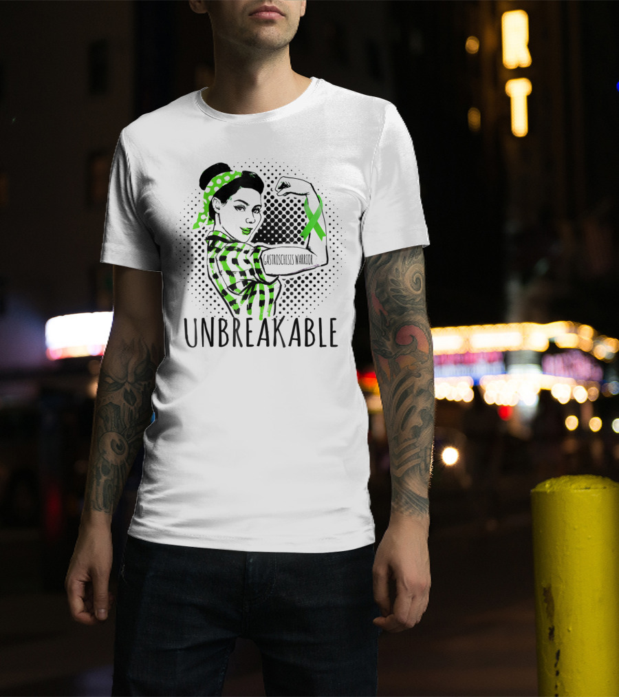Unbreakable Gastroschisis Warrior Rosie The Riveter Style With Awareness T-Shirt