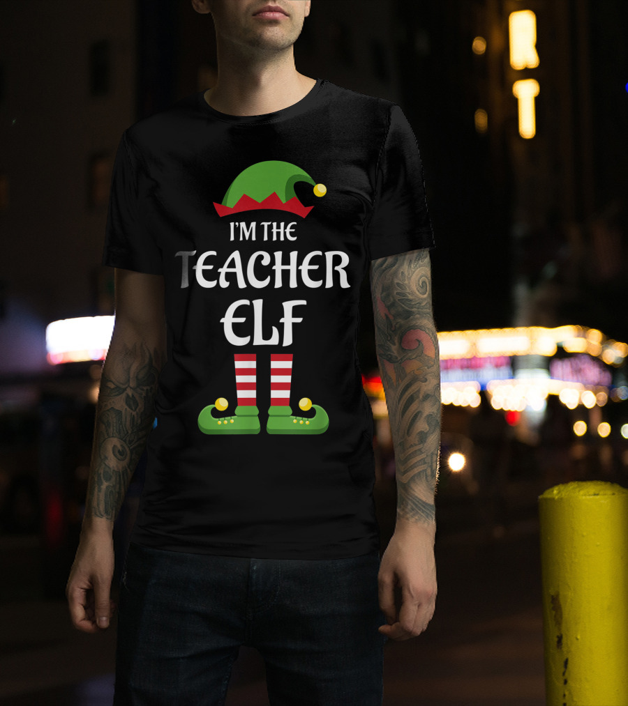 I'm The Teacher Elf Family Christmas Matching Pajama Group T-Shirt