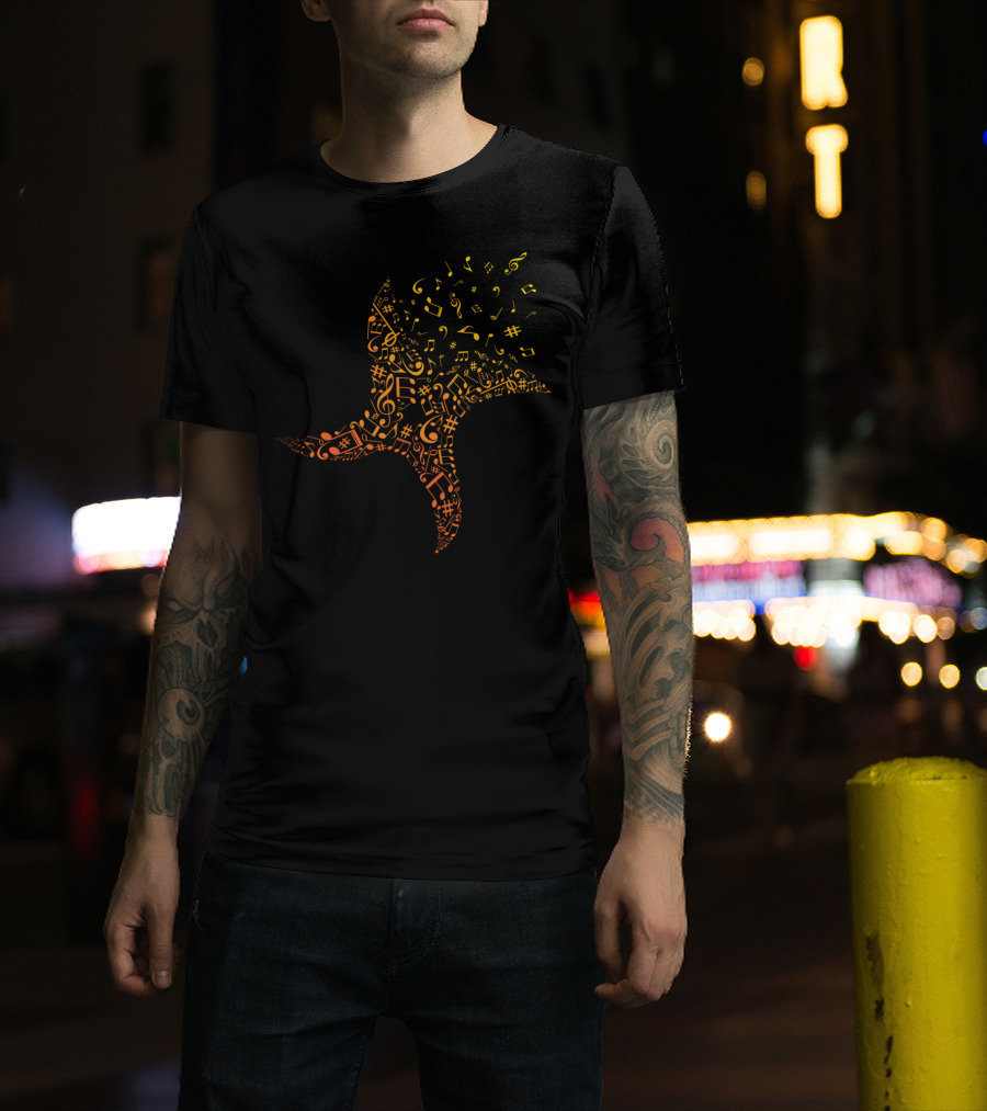 Music Ninja Shuriken Musical Notes Shurikens T-Shirt