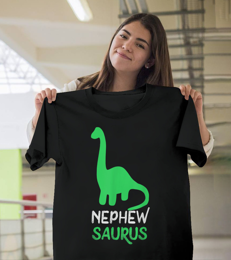 Nephewsaurus Funny Dinosaur Nephew Saurus Iconic Green Dinosaur T-Shirt