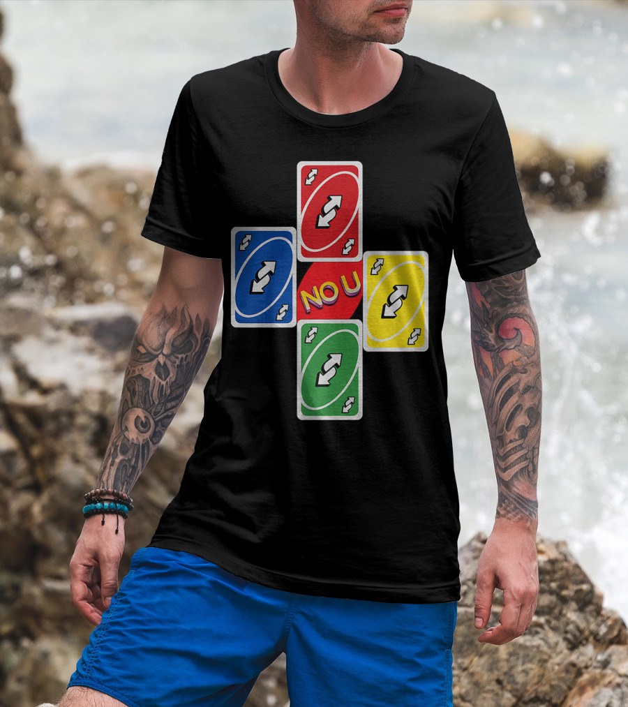 No U Reverse Card Cross Multicolor T-Shirt