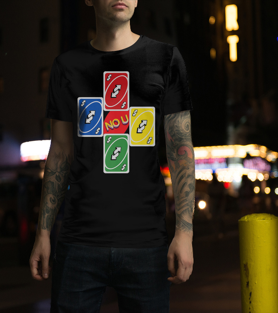 No U Reverse Card Cross Multicolor T-Shirt