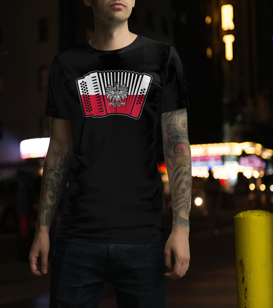 Polish Flag Eagle Accordion Polska T-Shirt
