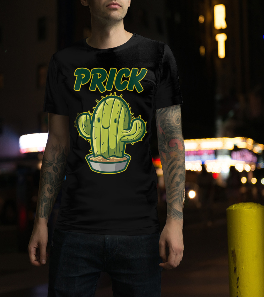 Prick Happy Smiley Cactus Epic Gag T-Shirt