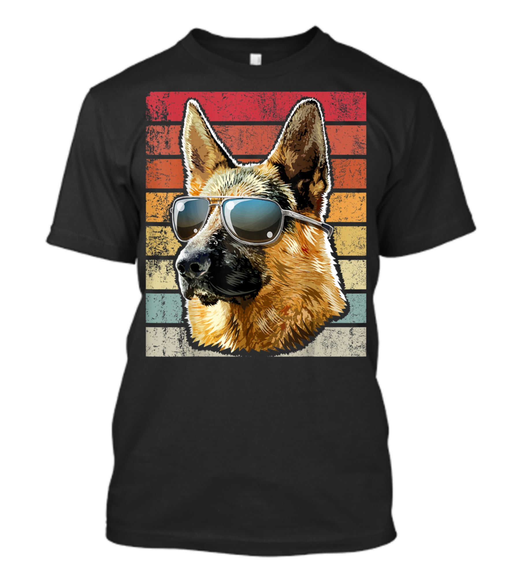 Retro Vintage German Shepherd Wearing Sunglasses T-Shirt