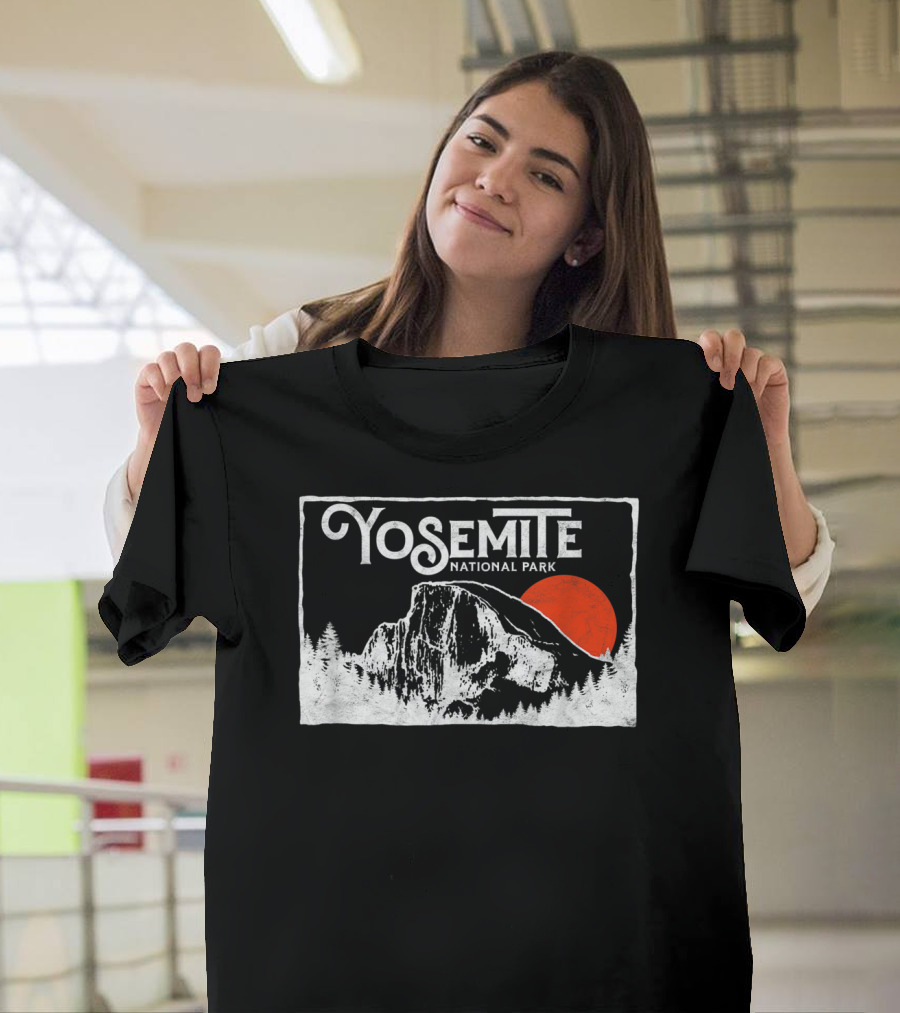 Yosemite National Park Half Dome Retro Sun T-Shirt