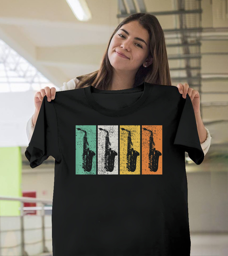 Retro Saxophone Pop Art Marching Band Sax T-Shirt