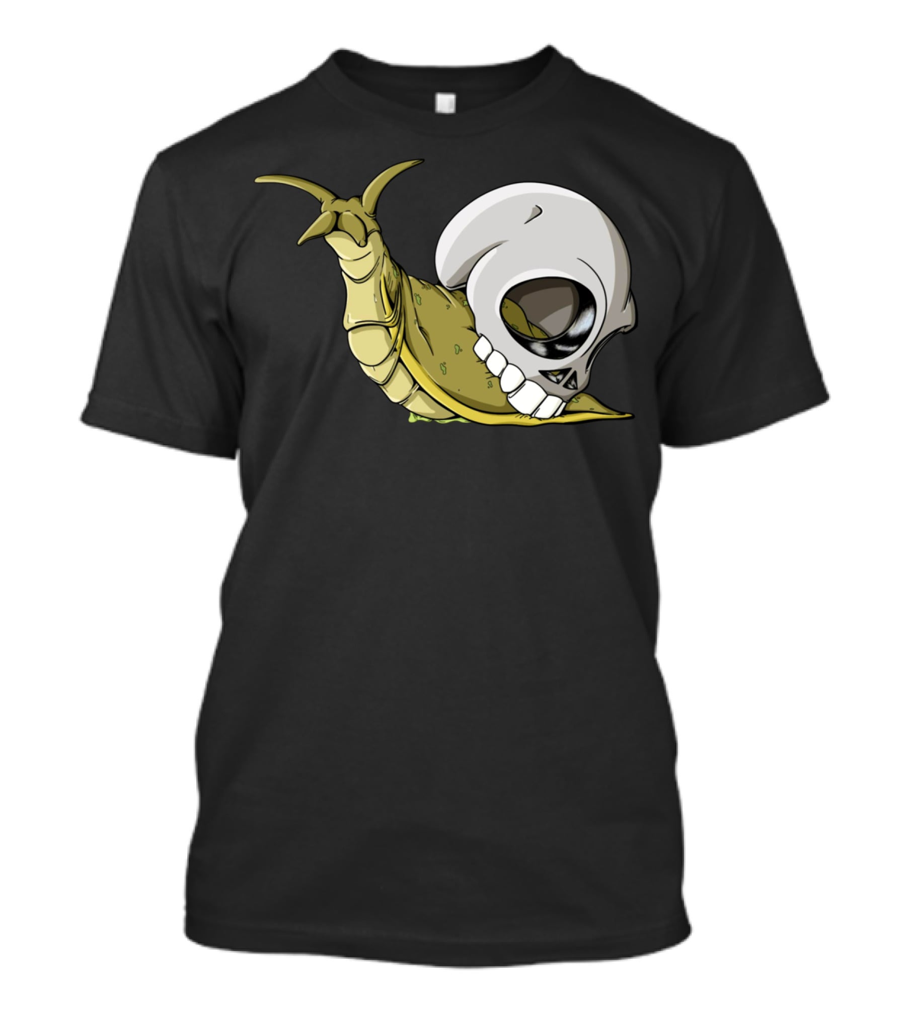 Skullug Funny Mix Skull With Slug Shell T-Shirt