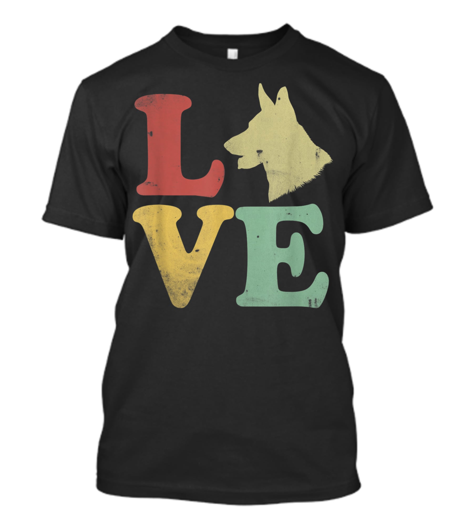 Vintage I Love My German Shepherd Beagle Love Dog T-Shirt