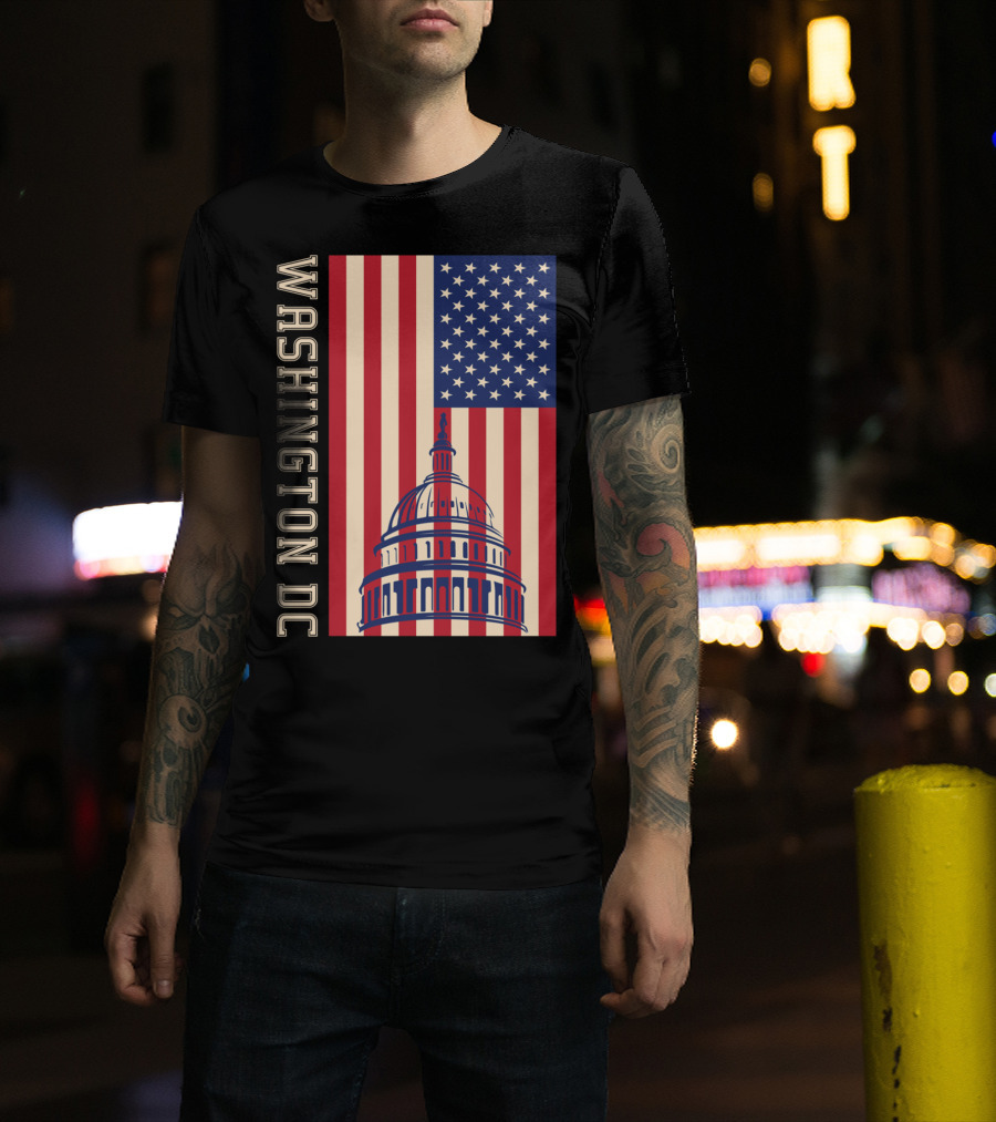 Washington DC American Flag Capitol Building T-Shirt