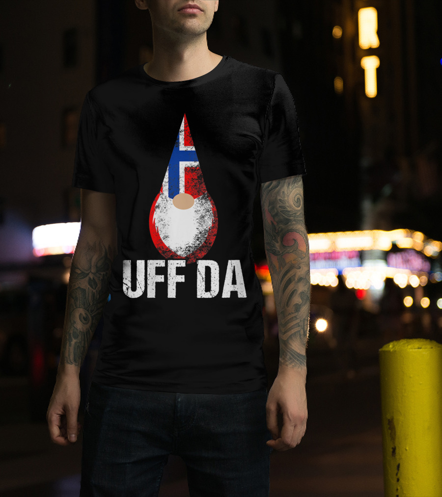 Uff Da Norwegian Flag Gnome Norway Tomte T-Shirt