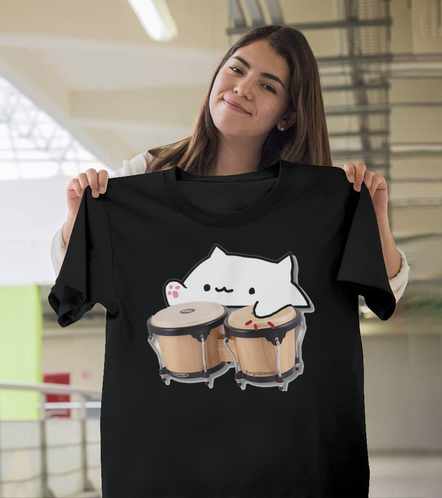 Bongotainment Funny Bongo Cat Meme T-Shirt