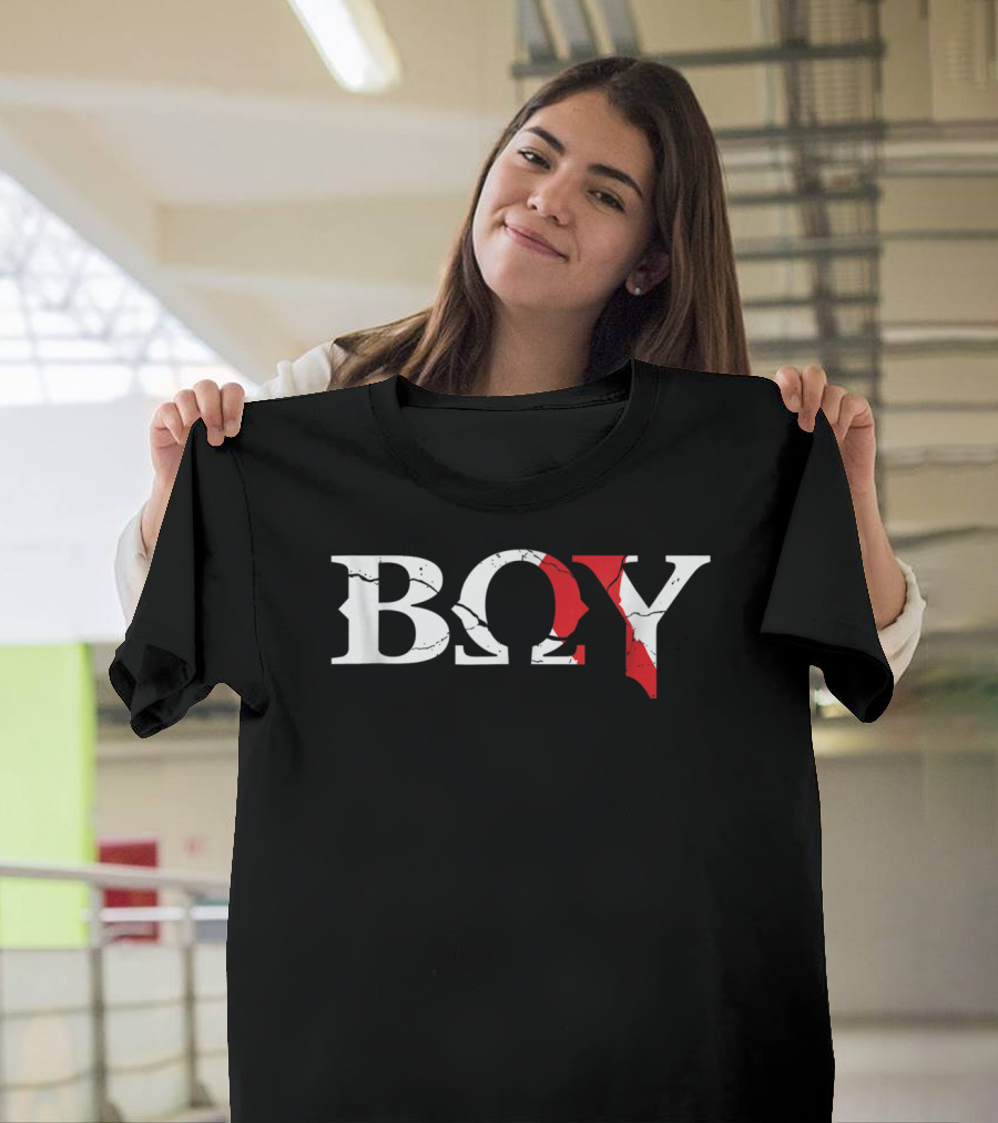 Boy Grunge Video Game God Title with Kratos Symbolic T-Shirt