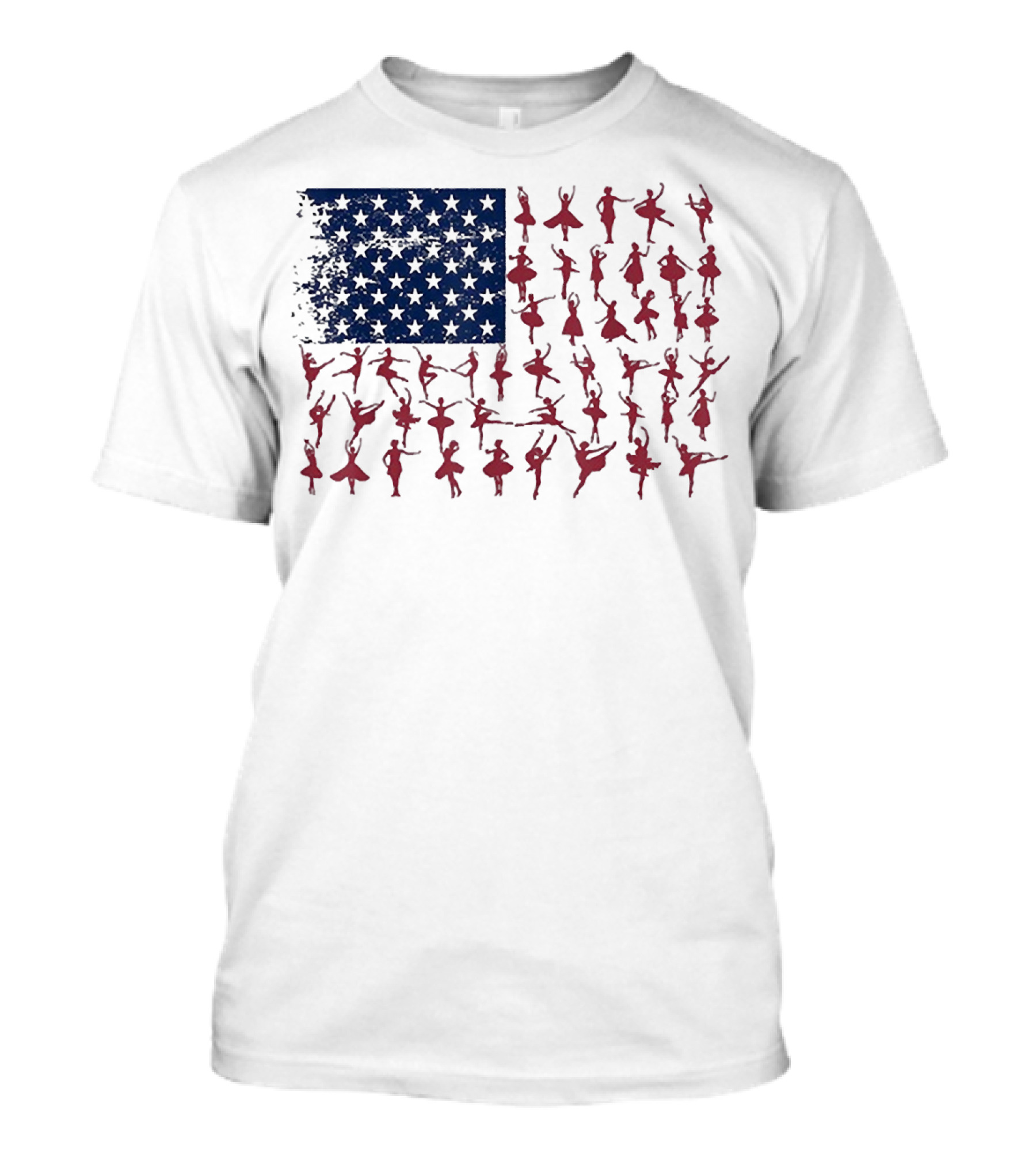 Ballet Dancer Kids American Flag July T-Shirt