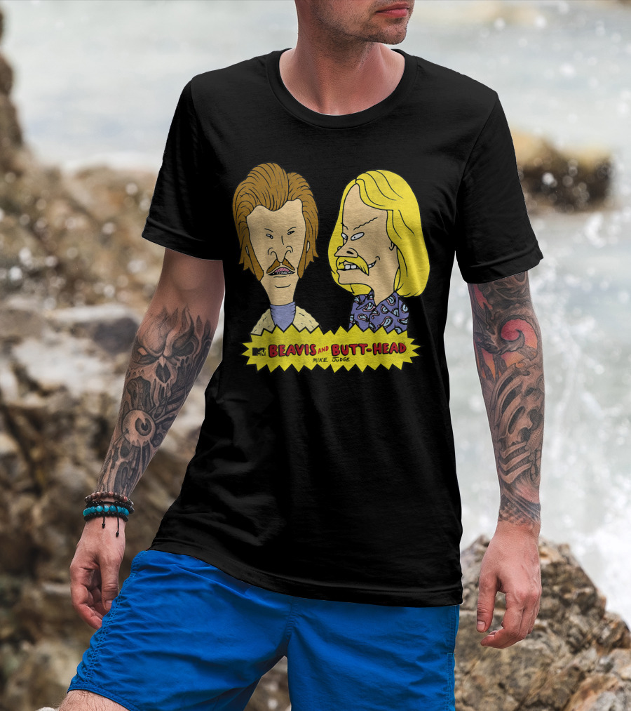 MTV Beavis And Butt-Head Seventies Mustaches Retro Look By Mike Judge T-Shirt