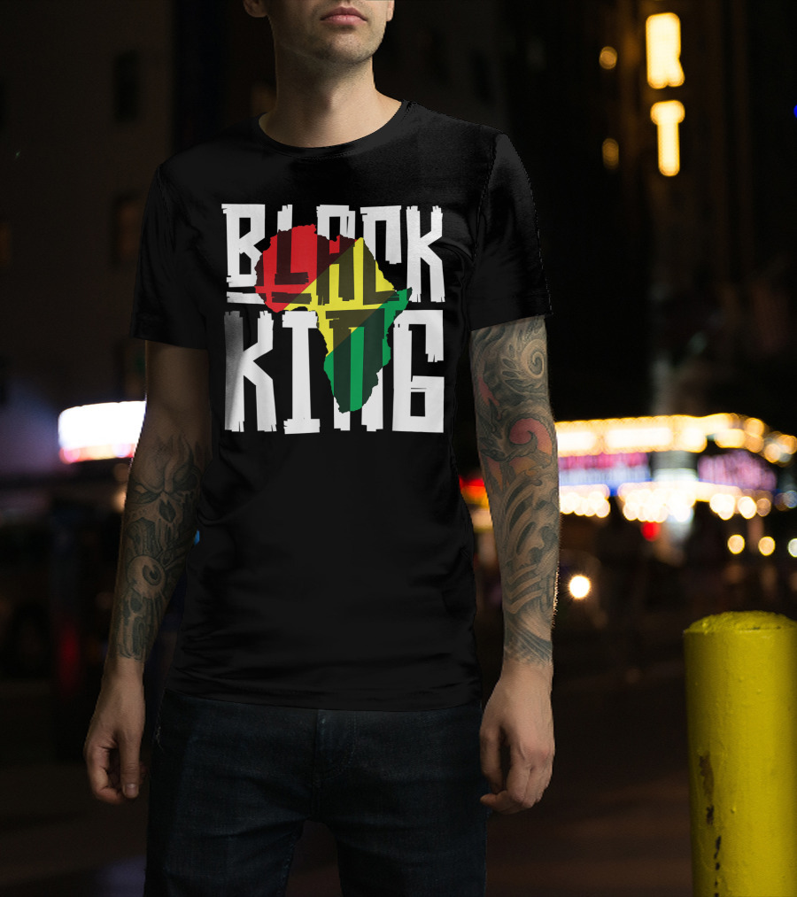 Black King Africa Tribal Men History Month T-Shirt