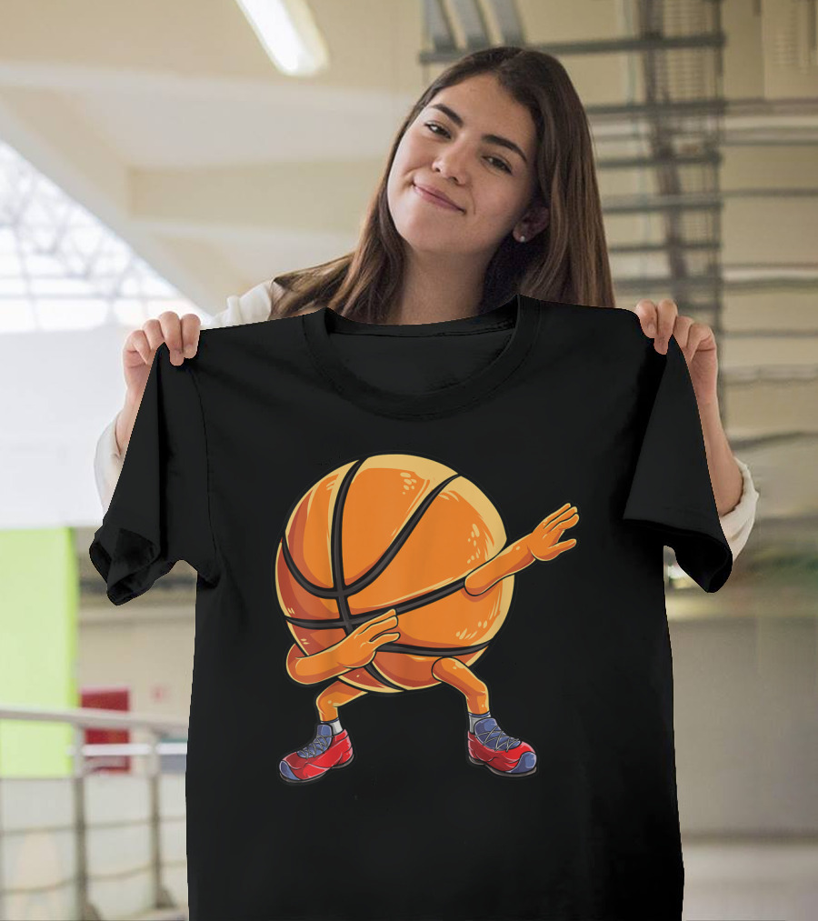 Basketball Ball Kids Boys Dab Dance with Sneakers T-Shirt